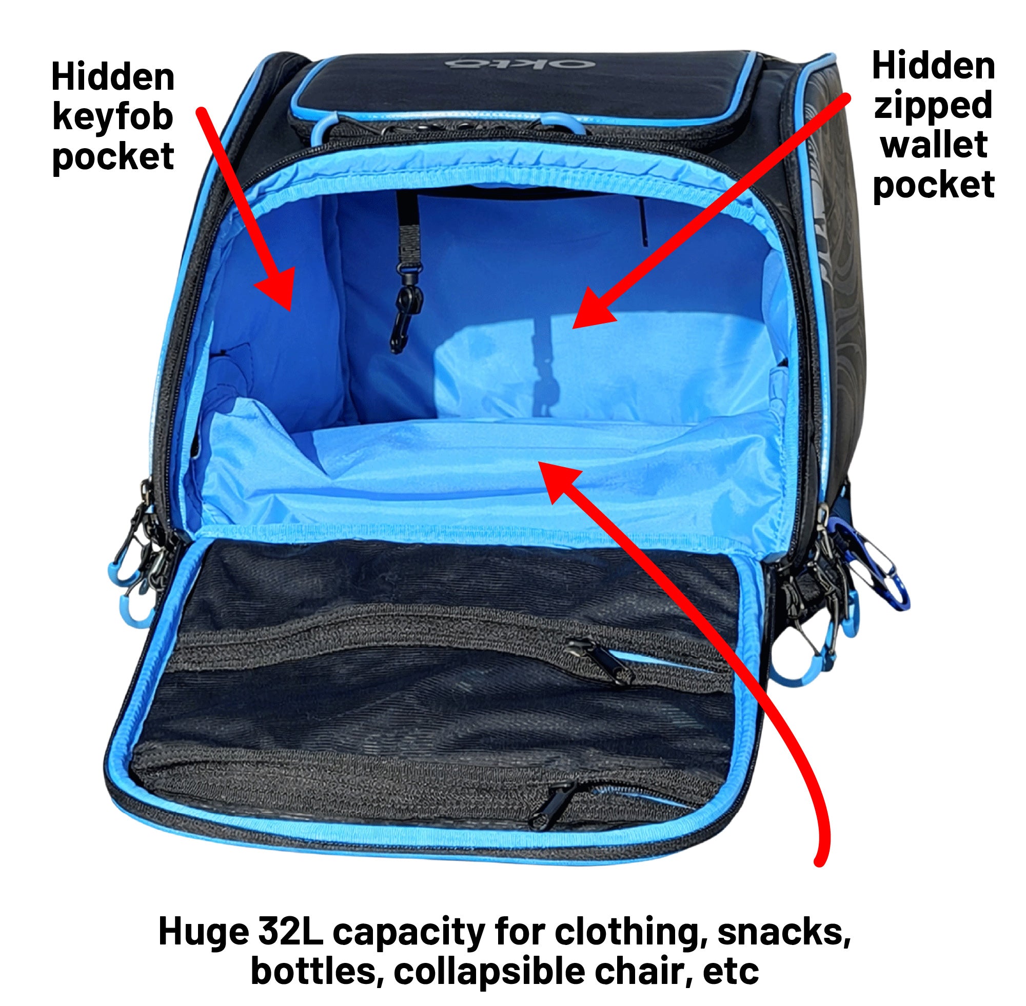 oktō Rec Lite Pickleball, Tennis & Squash Backpack | 42.5L Court Bag